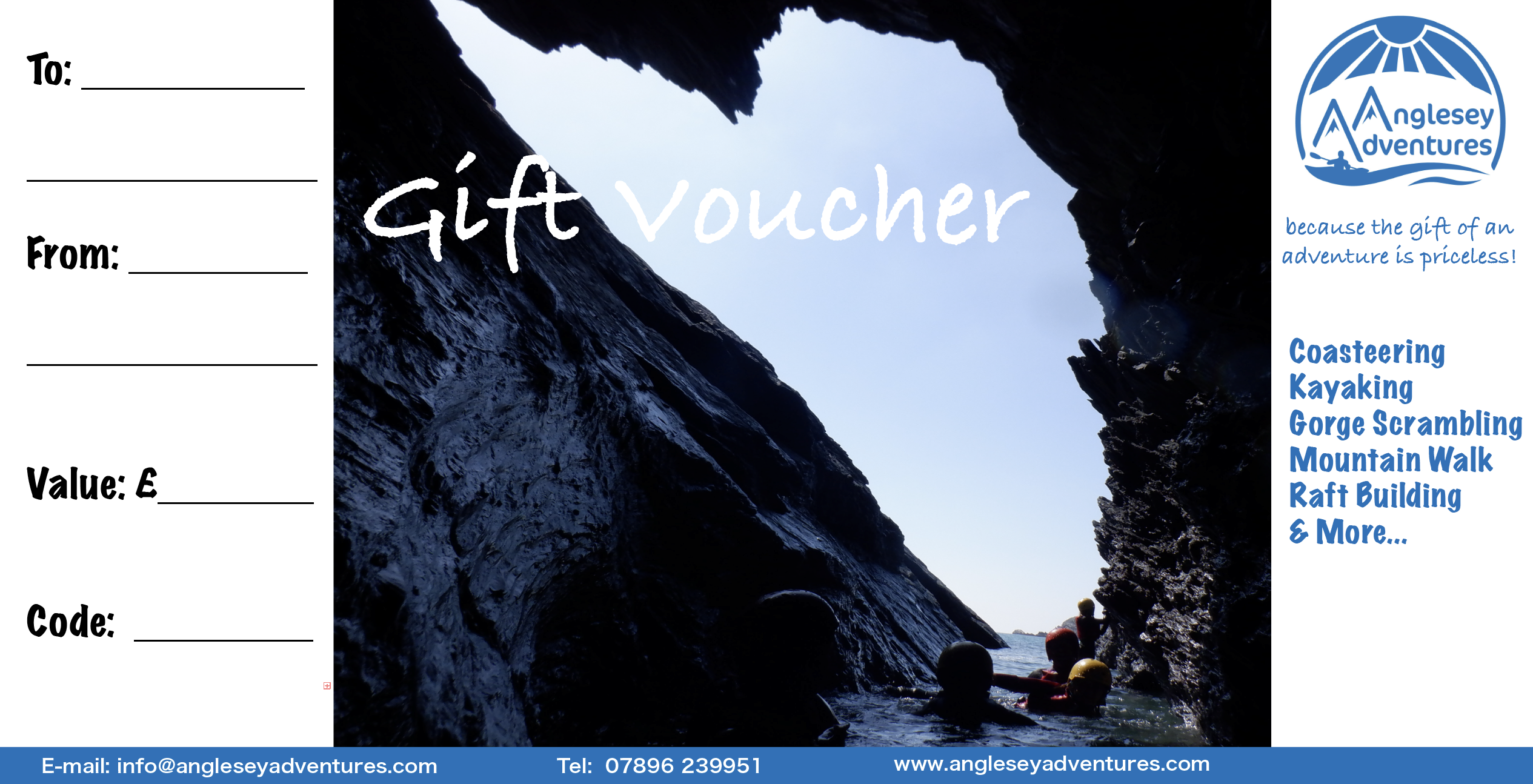 Anglesey Adventures Gift Voucher