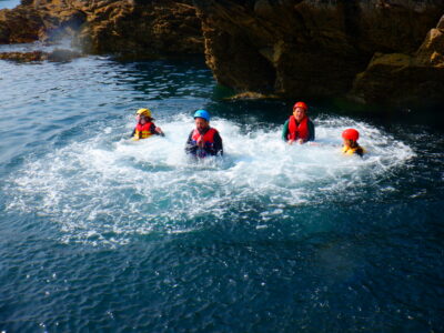 Coasteering action