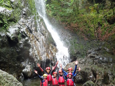 Gorge scrambling waterfall